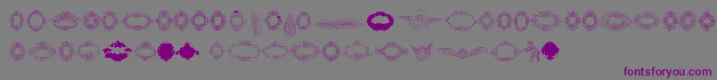 Police Rough Calligraphic Frames – polices violettes sur fond gris