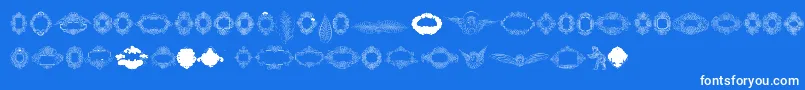 Шрифт Rough Calligraphic Frames – белые шрифты на синем фоне