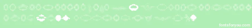 Fonte Rough Calligraphic Frames – fontes brancas em um fundo verde