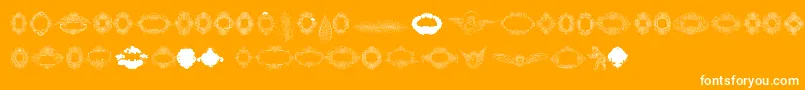 フォントRough Calligraphic Frames – オレンジの背景に白い文字
