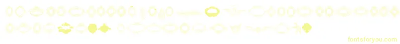 Fonte Rough Calligraphic Frames – fontes amarelas em um fundo branco