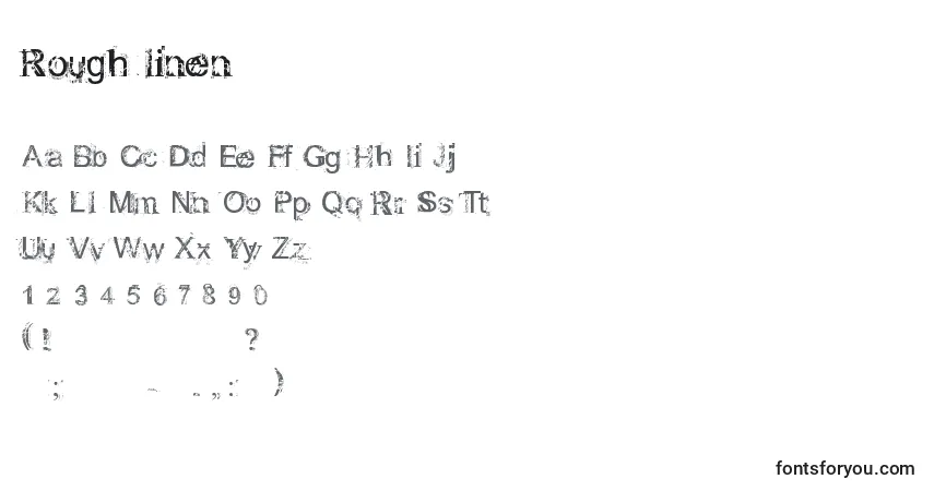 Schriftart Rough linen – Alphabet, Zahlen, spezielle Symbole