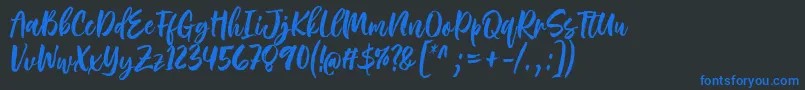 Czcionka Rough Rough Font by 7NTypes – niebieskie czcionki na czarnym tle