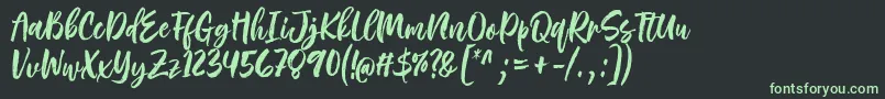 Rough Rough Font by 7NTypes-fontti – vihreät fontit mustalla taustalla