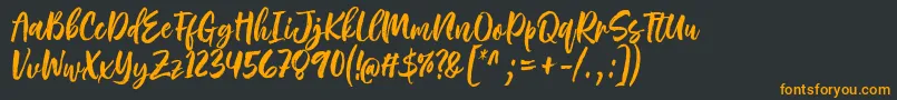 Rough Rough Font by 7NTypes-fontti – oranssit fontit mustalla taustalla