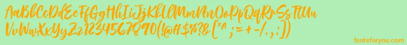 Rough Rough Font by 7NTypes Font – Orange Fonts on Green Background