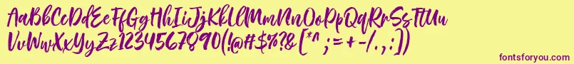 Rough Rough Font by 7NTypes Font – Purple Fonts on Yellow Background