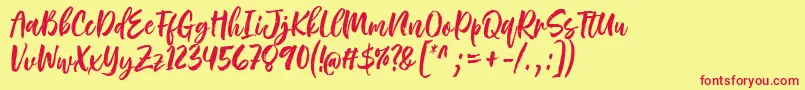 Rough Rough Font by 7NTypes Font – Red Fonts on Yellow Background