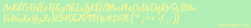 Rough Rough Font by 7NTypes Font – Yellow Fonts on Green Background