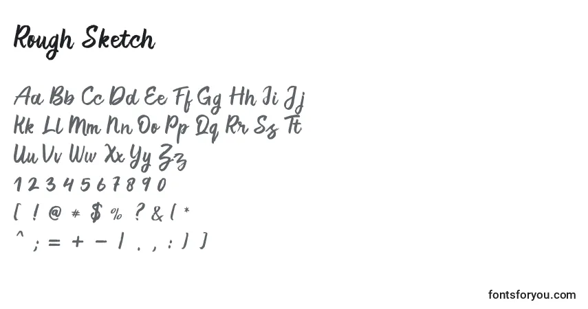 Czcionka Rough Sketch – alfabet, cyfry, specjalne znaki