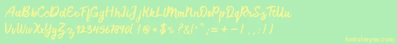 Rough Sketch Font – Yellow Fonts on Green Background