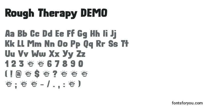 Rough Therapy DEMO-fontti – aakkoset, numerot, erikoismerkit