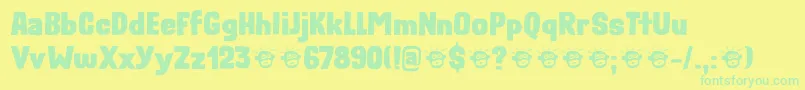 Czcionka Rough Therapy DEMO – zielone czcionki na żółtym tle