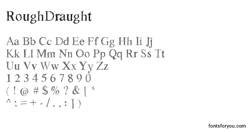 Fuente RoughDraught - alfabeto, números, caracteres especiales