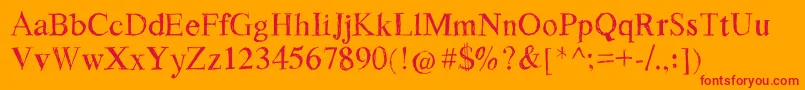 RoughDraught-Schriftart – Rote Schriften auf orangefarbenem Hintergrund