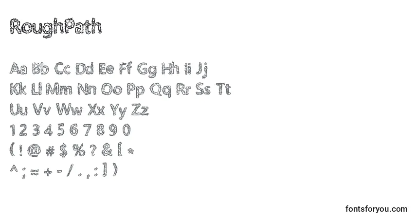 Fuente RoughPath - alfabeto, números, caracteres especiales