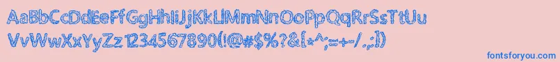 RoughPath-Schriftart – Blaue Schriften auf rosa Hintergrund