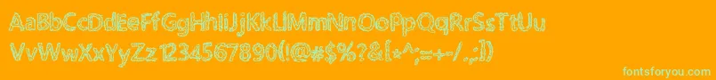 Weitere Informationen zur RoughPath-Schriftart RoughPath-Schriftart – Grüne Schriften auf orangefarbenem Hintergrund