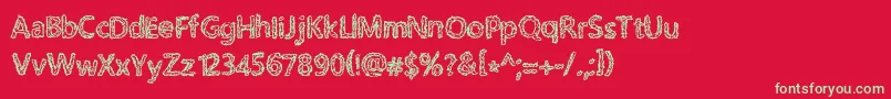 RoughPath Font – Green Fonts on Red Background