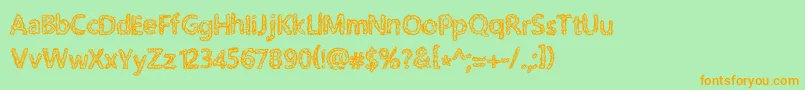 RoughPath-Schriftart – Orangefarbene Schriften auf grünem Hintergrund