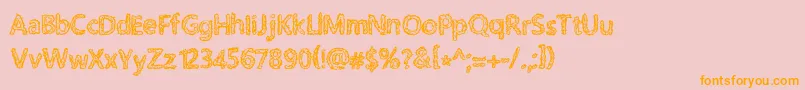RoughPath-Schriftart – Orangefarbene Schriften auf rosa Hintergrund