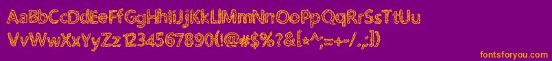 Fonte RoughPath – fontes laranjas em um fundo violeta