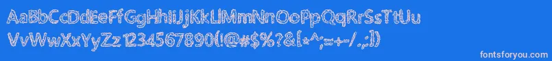 フォントRoughPath – ピンクの文字、青い背景