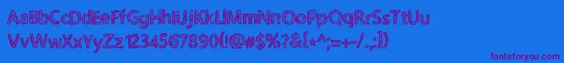 RoughPath-Schriftart – Violette Schriften auf blauem Hintergrund