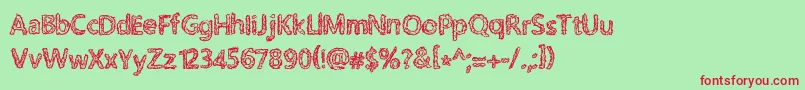 RoughPath Font – Red Fonts on Green Background