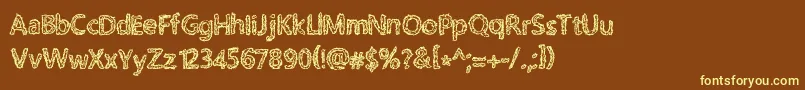 Czcionka RoughPath – żółte czcionki na brązowym tle