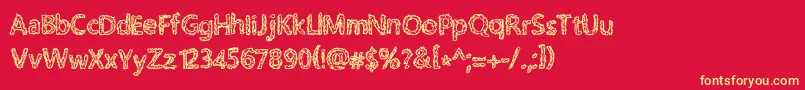 RoughPath Font – Yellow Fonts on Red Background