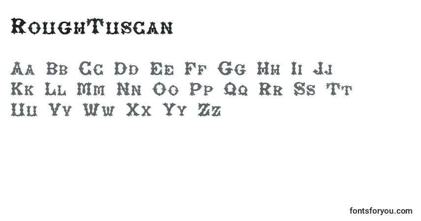 Czcionka RoughTuscan – alfabet, cyfry, specjalne znaki
