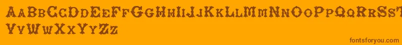 RoughTuscan Font – Brown Fonts on Orange Background