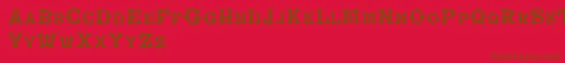 RoughTuscan-Schriftart – Braune Schriften auf rotem Hintergrund