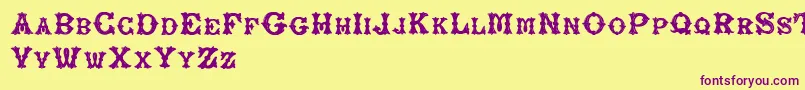 RoughTuscan Font – Purple Fonts on Yellow Background