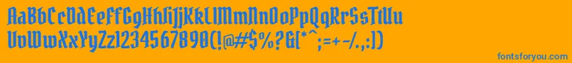 PirataOne-fontti – siniset fontit oranssilla taustalla