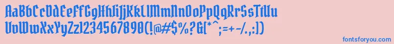 フォントPirataOne – ピンクの背景に青い文字