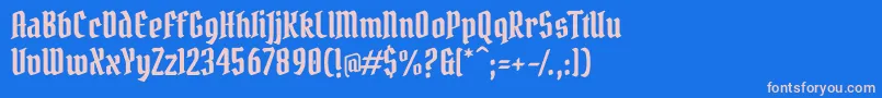 PirataOne Font – Pink Fonts on Blue Background