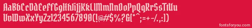 PirataOne Font – Pink Fonts on Red Background