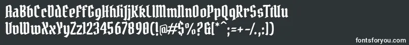 PirataOne-fontti – valkoiset fontit mustalla taustalla