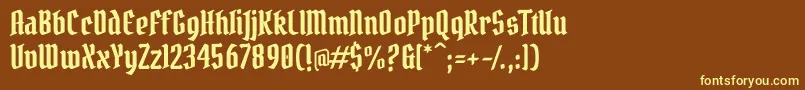 PirataOne Font – Yellow Fonts on Brown Background