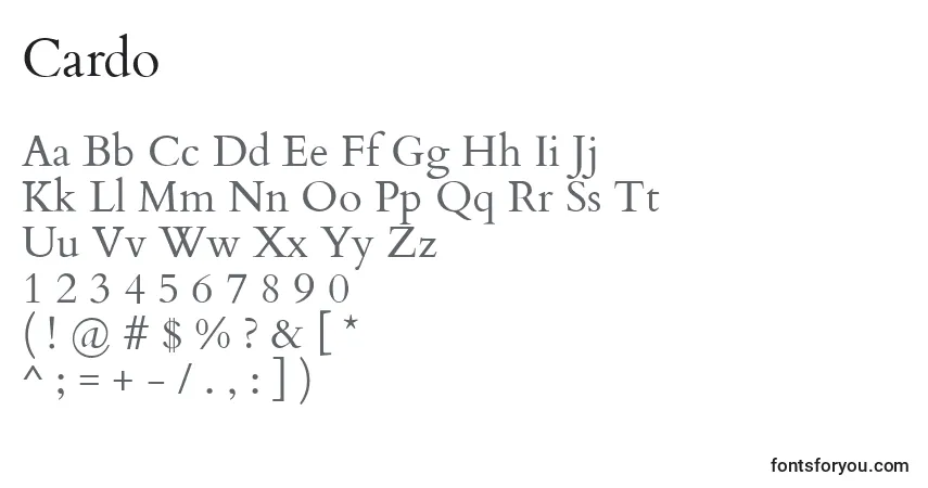 Schriftart Cardo – Alphabet, Zahlen, spezielle Symbole