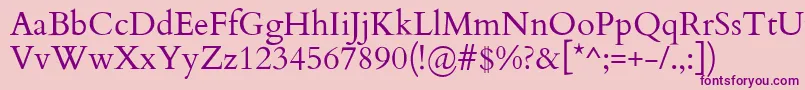 Cardo Font – Purple Fonts on Pink Background