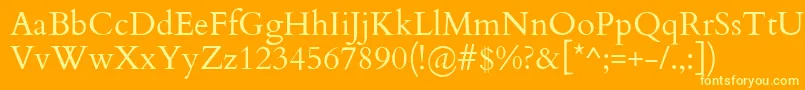 フォントCardo – オレンジの背景に黄色の文字