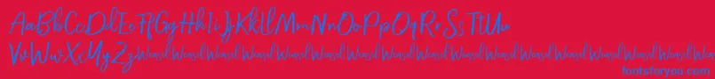フォントRoullet Demo Font – 赤い背景に青い文字