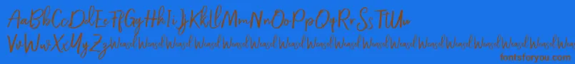 Шрифт Roullet Demo Font – коричневые шрифты на синем фоне