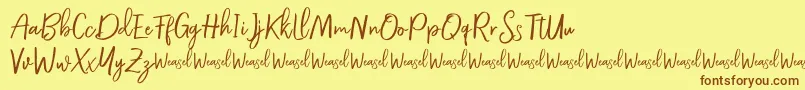 Roullet Demo Font Font – Brown Fonts on Yellow Background