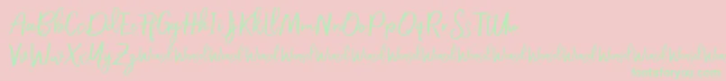 Fonte Roullet Demo Font – fontes verdes em um fundo rosa