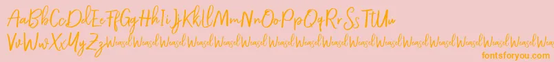 Police Roullet Demo Font – polices orange sur fond rose