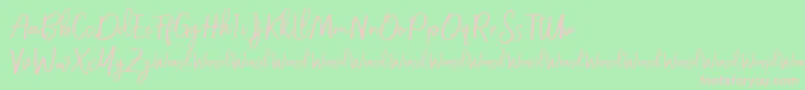 Fonte Roullet Demo Font – fontes rosa em um fundo verde